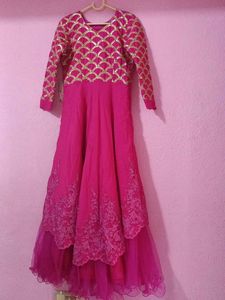 Elegant Pink Ethnic Gown