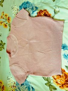 Pink Textured Crop Top