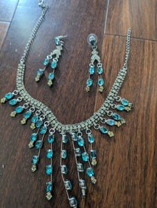 Blue And Silver jewellery Set