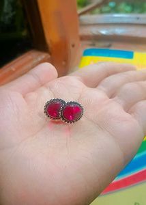 Oval Shaped Oxidised Earrings Studs