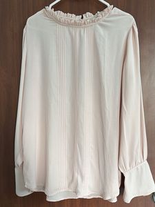 Blush Ruffle Neck Blouse