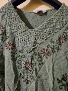 Embroidered Green Top