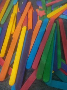 Craft Sticks - Rainbow Colors 100 In Number