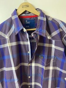 D’cot Purple Plaid Button-Down Shirt