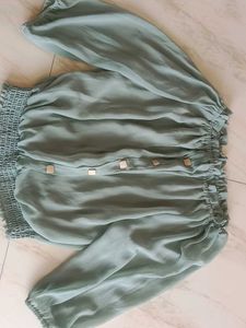 Sage Green Off-Shoulder Top