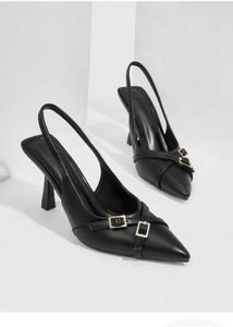 Black Buckle Heels