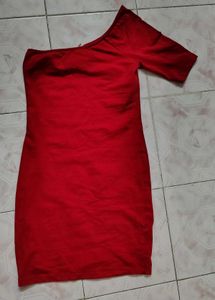 Red One-Shoulder Bodycon Dress