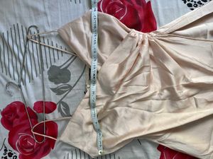 Elegant Nude Slit Dress