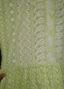 Lime Green Chikankari Kurti