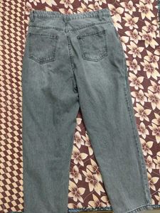Grey Wash High-Waisted Jeans