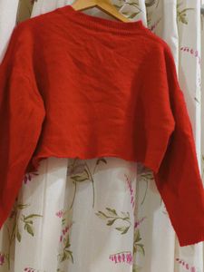 Red Cropped Sweater