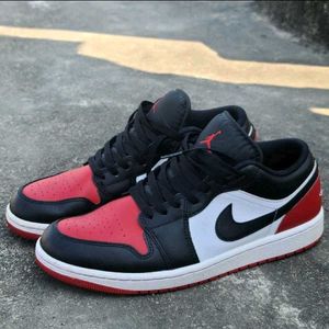 Nike Air Jordan 1 Low Bred Toe 2.0 Sneakers