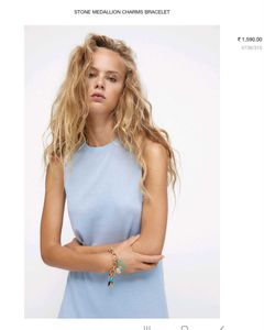 Original Zara Stone Medallion Charm Bracelet