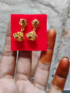 Gold Floral Drop Earrings