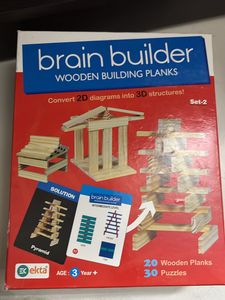 Brain Builder Wooden Building Plank Toy