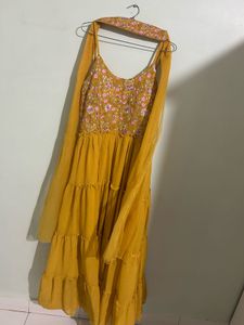 Elegant Mustard A-line Kurta Set