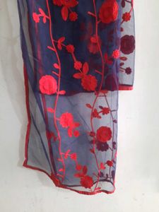 Red Floral Dupatta