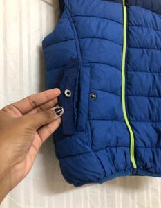 Ovs Blue Sleeveless Puffer Jacket