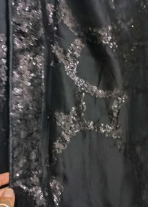 Elegant Black Sequin Saree