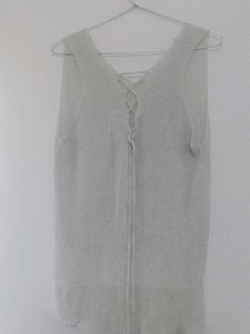 Sparkly Silver Tank Top