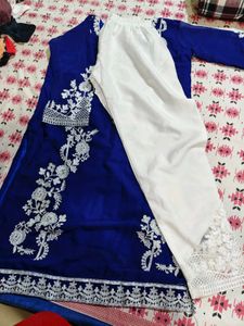 Elegant Blue Embroidered Kurti