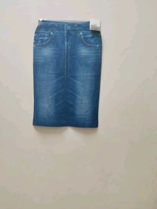 Denim Print Pencil Skirt