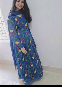 Blue Anarkali Set 💗