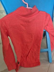 Cozy Coral Mock Neck Long Sleeve Top