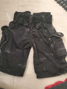 Black Cargo Shorts with Belt