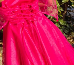 Hot Pink Bow princess gown With Hand Cuffs