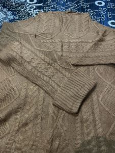 Cable Knit Brown Sweater