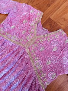 Pink Sequence Work Kurti