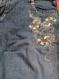 Embroidered Denim Jeans