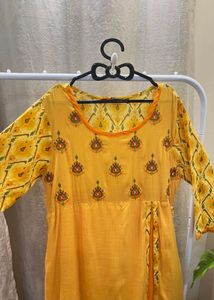 Yellow Printed Kurta
