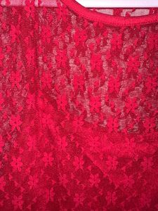 Pantaloons Red Lace Dress - Size S