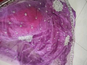 Light Purple Colour Net Saree It Is Readymade Sare