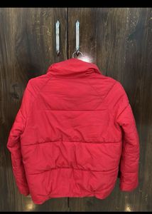 Crop Red Puffer Jacket