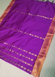 Purple Colour Gadwal Design Saree