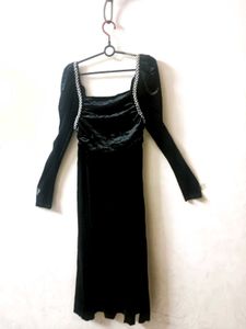 Elegant Black Velvet Dress