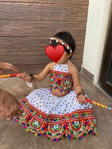 White Bandhani Lehenga Set