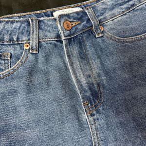 Blue denim skirt