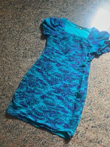 Blue Floral Mini Dress