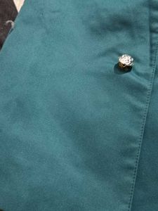 Emerald Green Blazer with Blue Patterned Lining