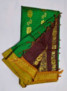 Green &amp; Gold Saree