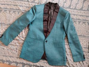 Teal Blazer with Black Lapel
