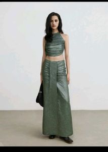 Green Shimmer Co-ord Set For Women