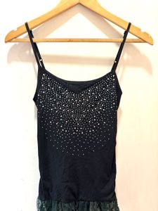 Black Rhinestone Cami Top