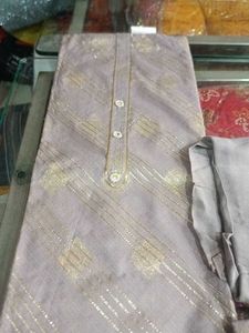 Elegant Grey &amp; Gold Salwar Kameez Suit