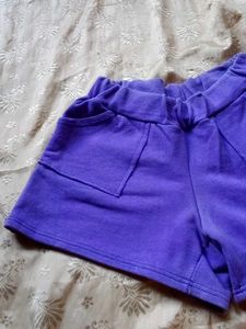 Purple Cotton Shorts