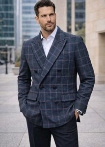 🇳🇿💫💗Men's Plaid Double-Breasted Blazer